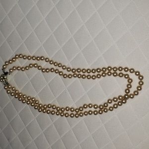 85 year old glass pearl Necklace